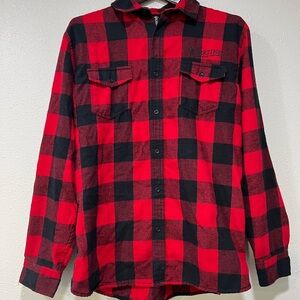 Burnside Red and Black Buffalo Plaid Button Down Shirt Libertine Brewing Large